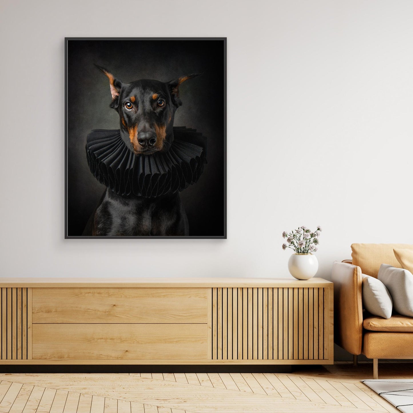 Regal Elegance: Portrait of a Doberman in Renaissance Style by Noa Nick