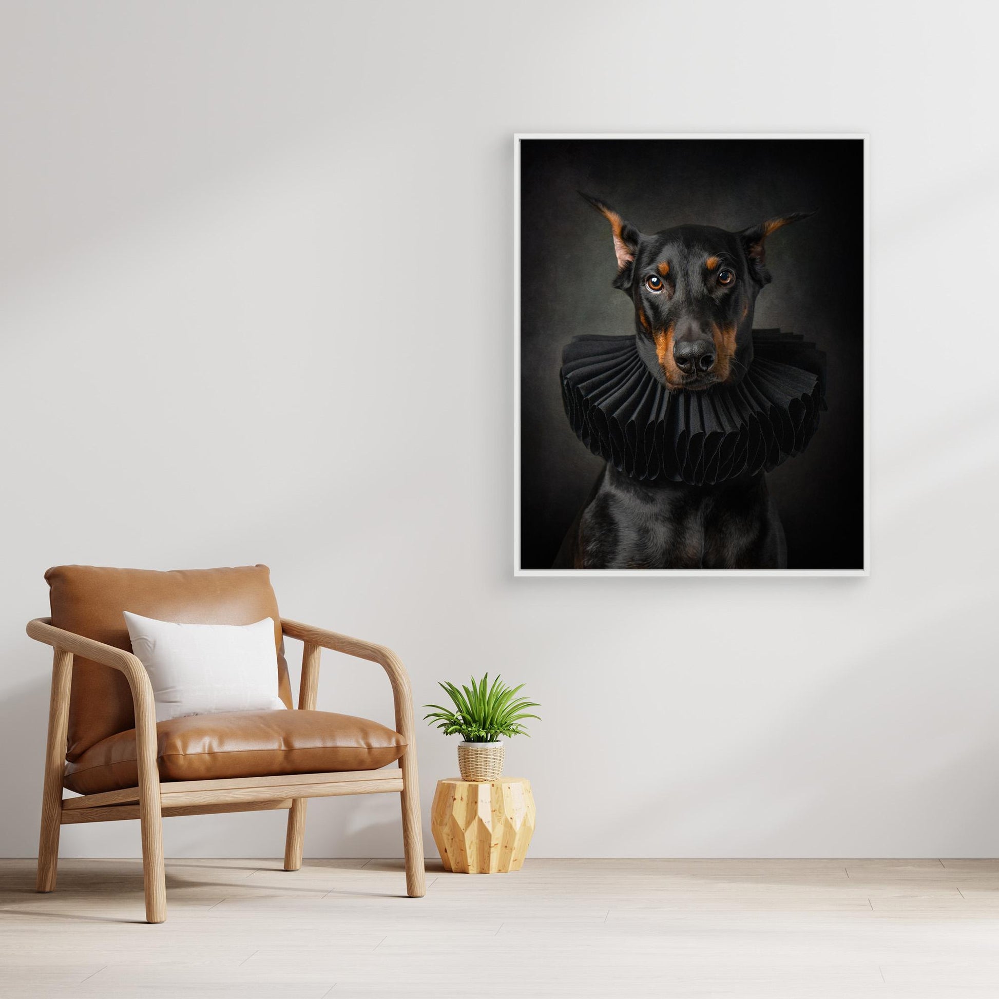 Regal Elegance: Portrait of a Doberman in Renaissance Style by Noa Nick