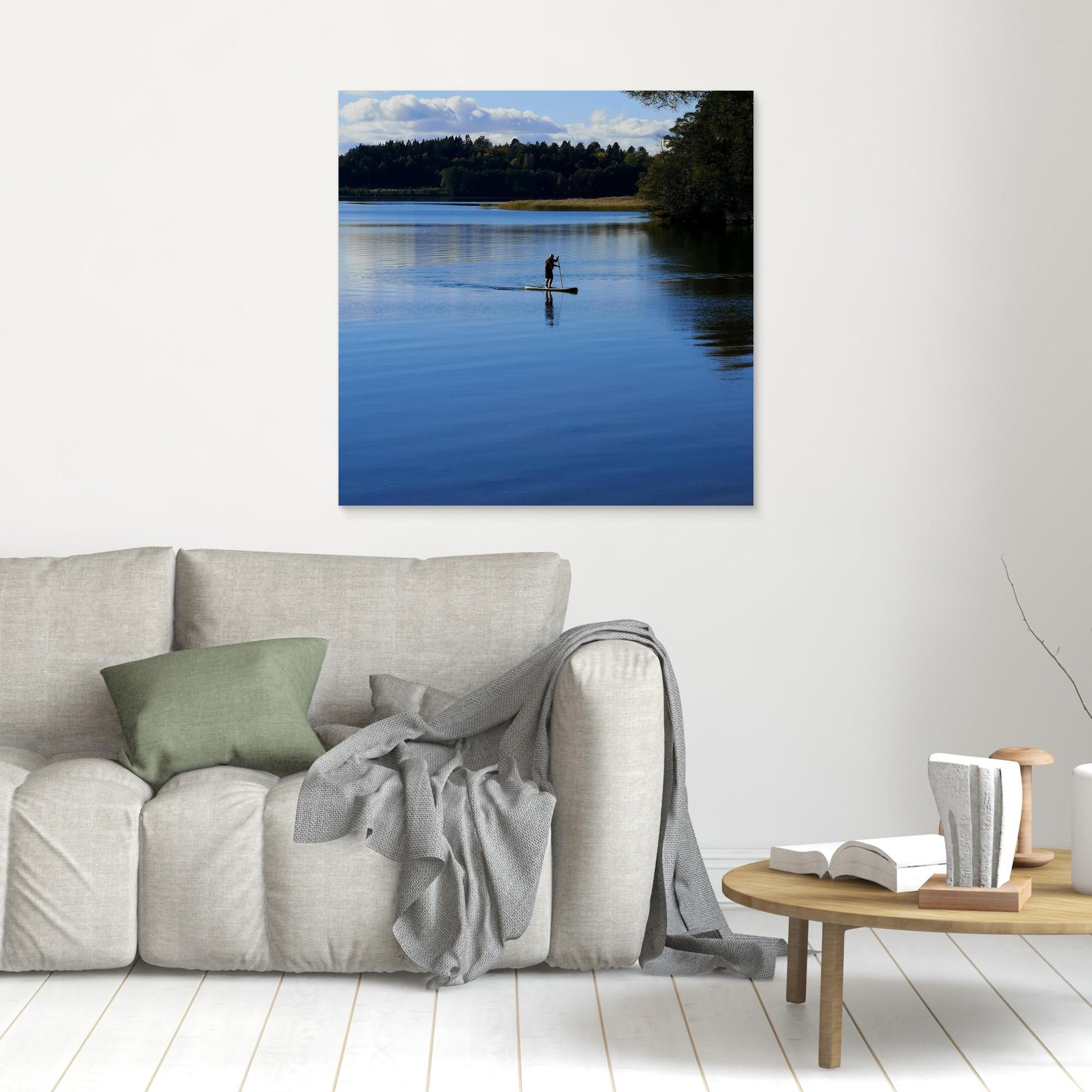 Paddling in lake