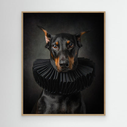 Regal Elegance: Portrait of a Doberman in Renaissance Style by Noa Nick