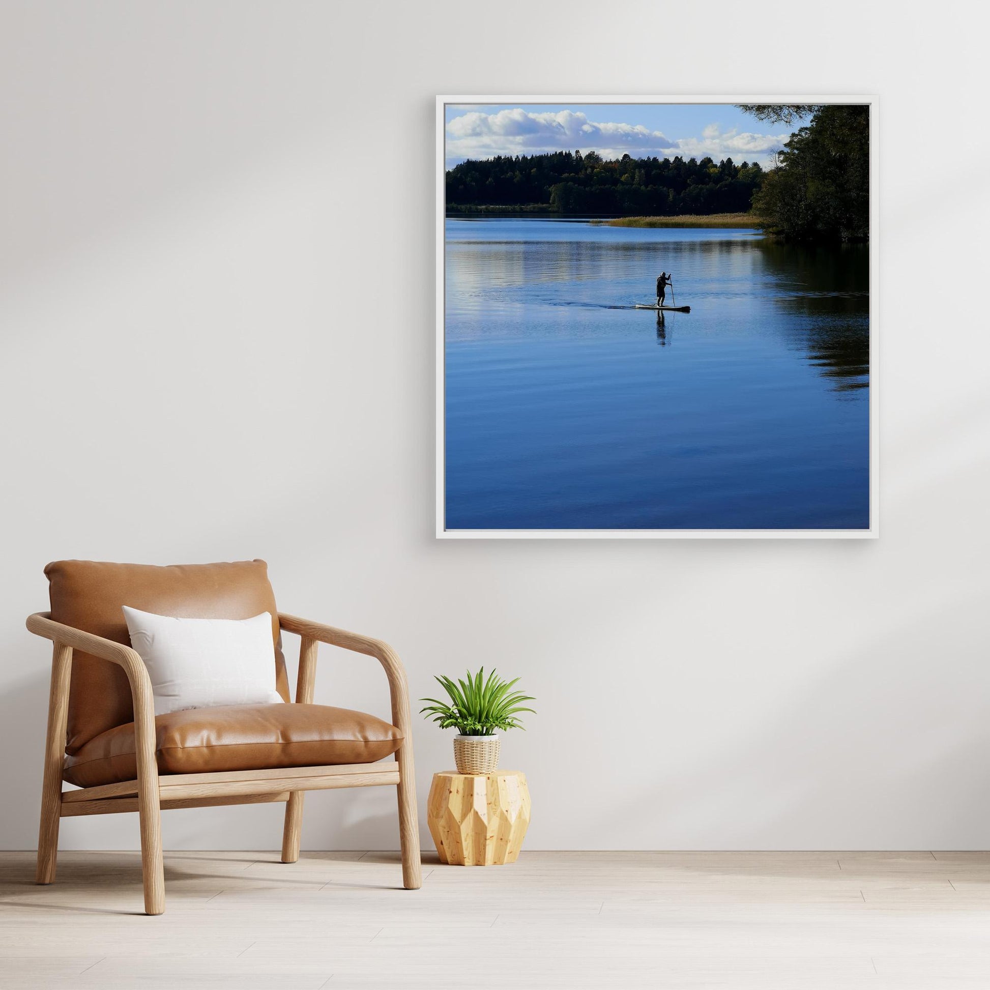 Paddling in lake