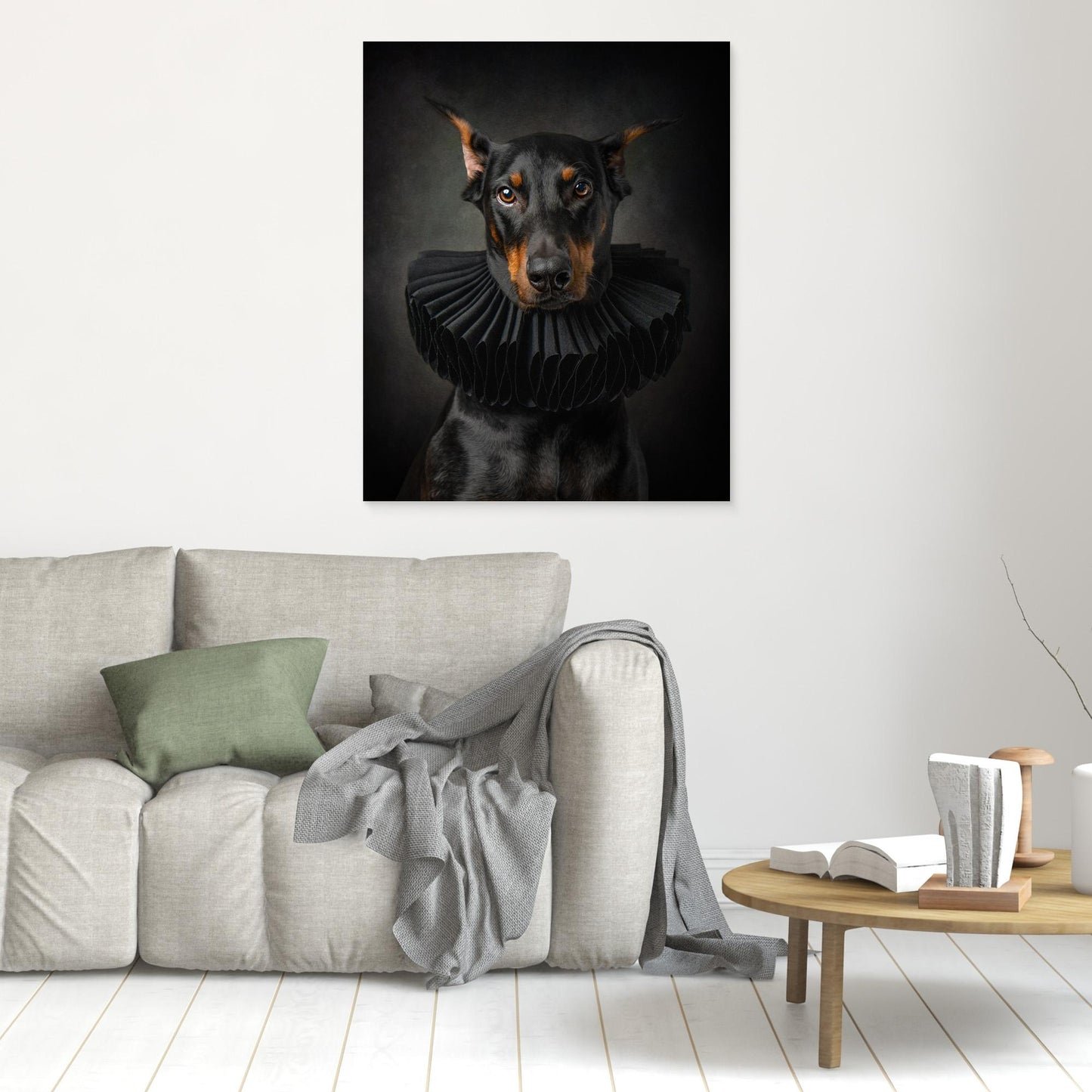 Regal Elegance: Portrait of a Doberman in Renaissance Style by Noa Nick