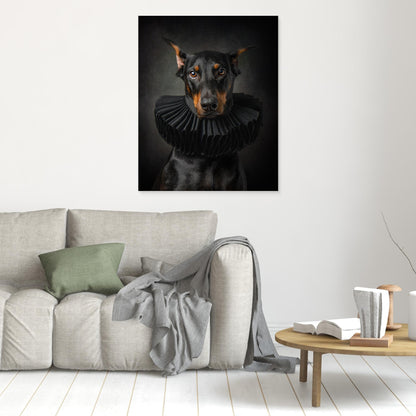 Regal Elegance: Portrait of a Doberman in Renaissance Style by Noa Nick