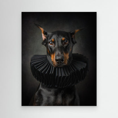 Regal Elegance: Portrait of a Doberman in Renaissance Style by Noa Nick