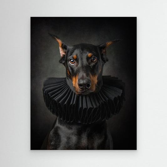 Regal Elegance: Portrait of a Doberman in Renaissance Style by Noa Nick