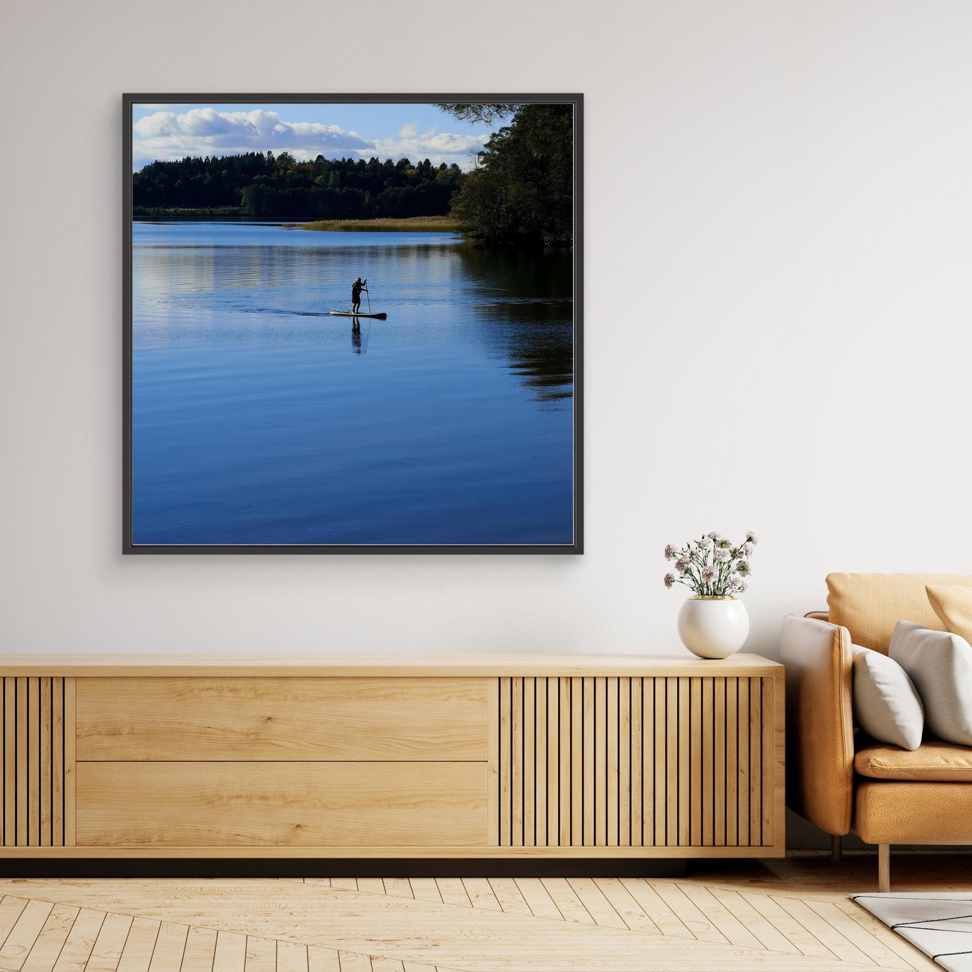 Paddling in lake