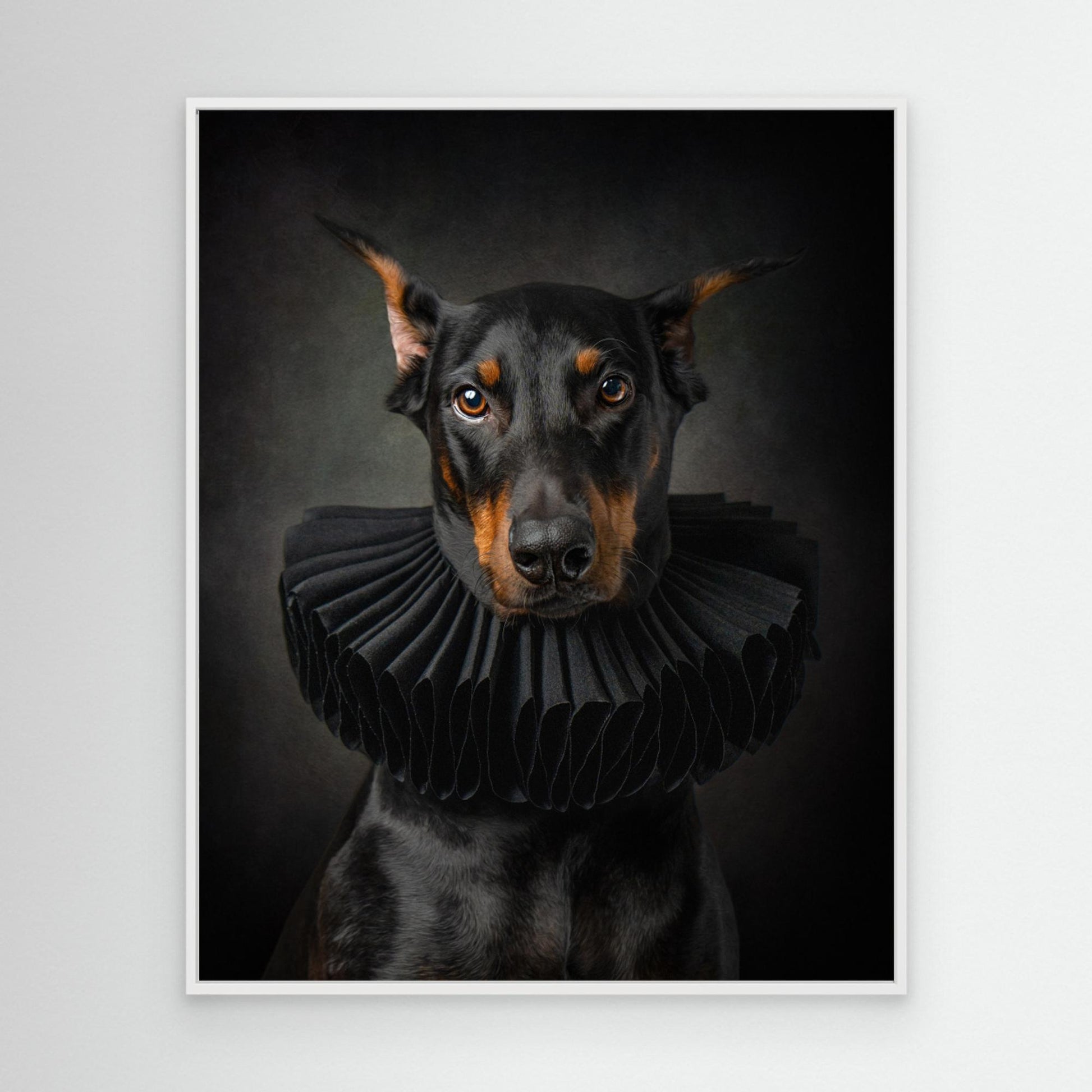 Regal Elegance: Portrait of a Doberman in Renaissance Style by Noa Nick