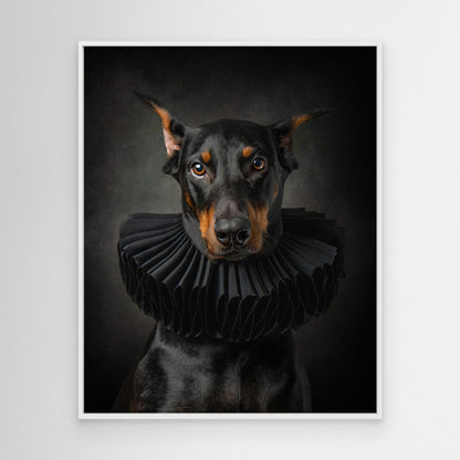 Regal Elegance: Portrait of a Doberman in Renaissance Style by Noa Nick