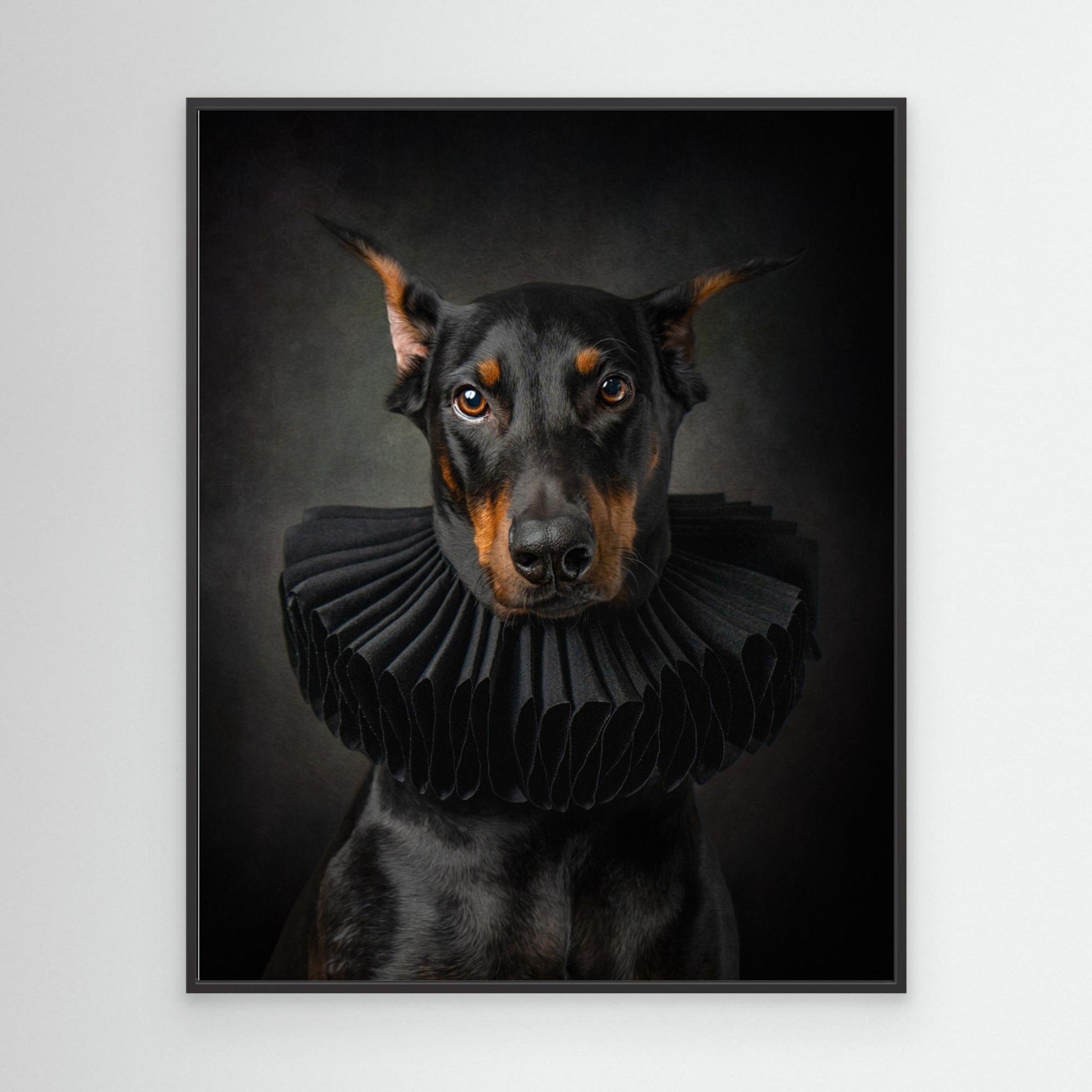 Regal Elegance: Portrait of a Doberman in Renaissance Style by Noa Nick