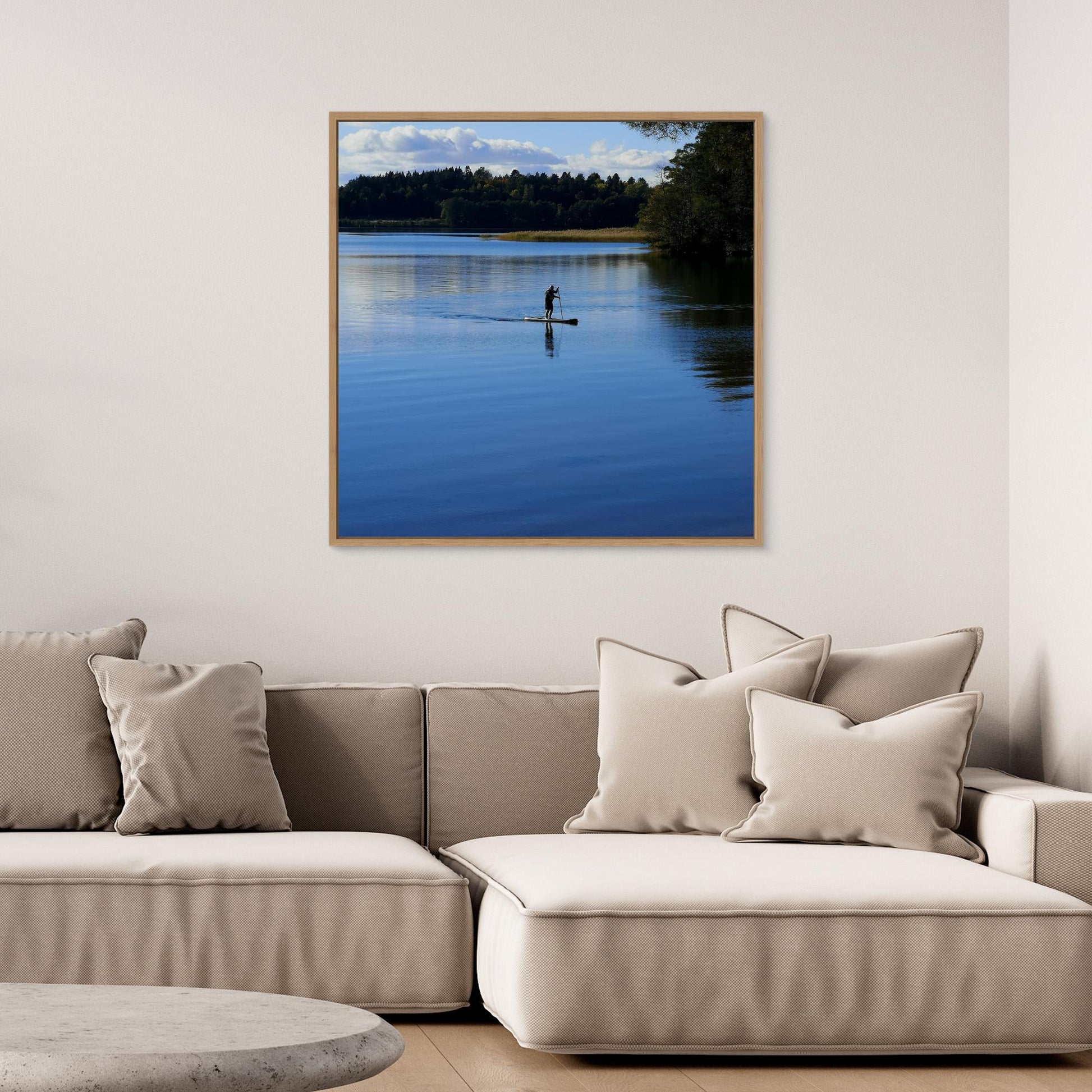 Paddling in lake